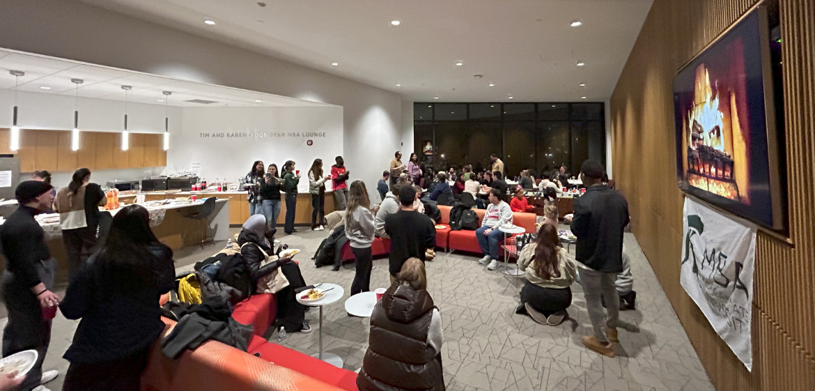 MBA students in a conference room