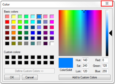 X highlighted to close and save changes