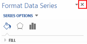 x highlighted to save changes in Format data series side bar.