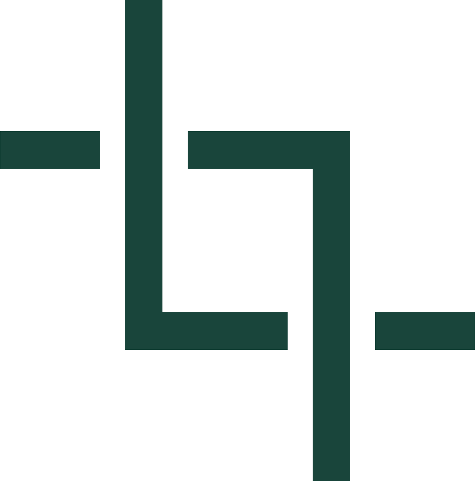 Dark green icon with lines connecting together that represents respect.