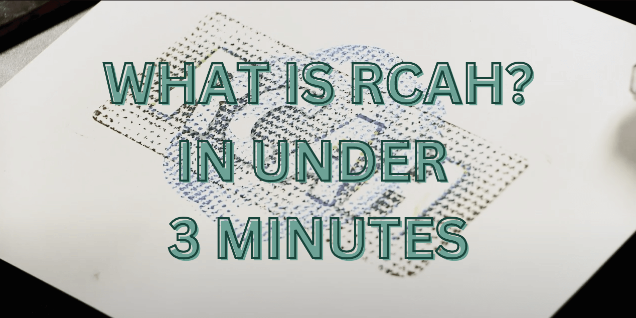 Thumbnail image for a video with text that reads "What is RCAH? In less than 3 minutes"