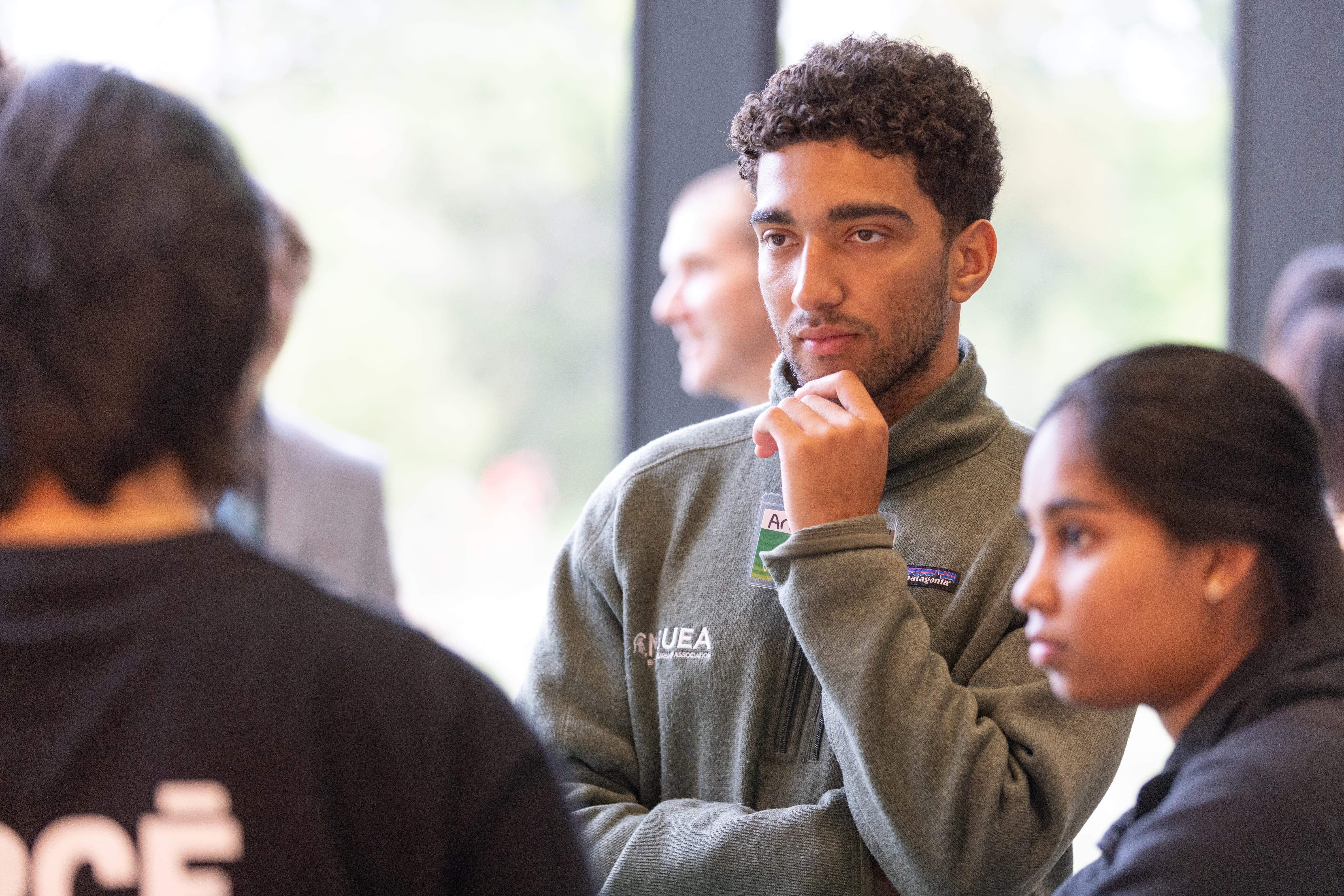 Student listening intently