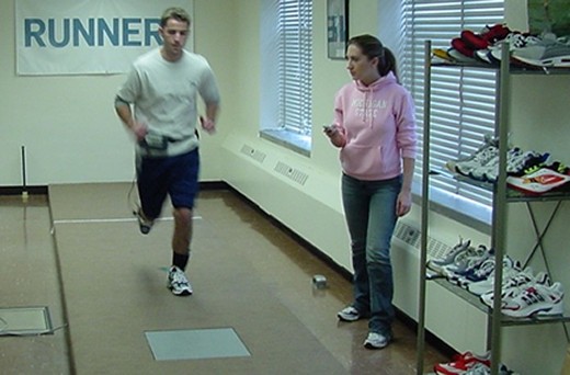 student running on forceplate
