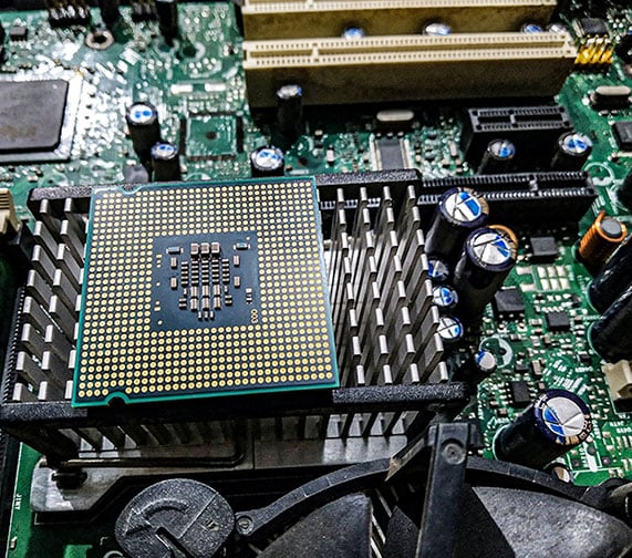 Close up instead a computer