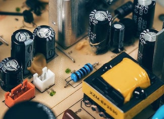 Close up of electrical circuits