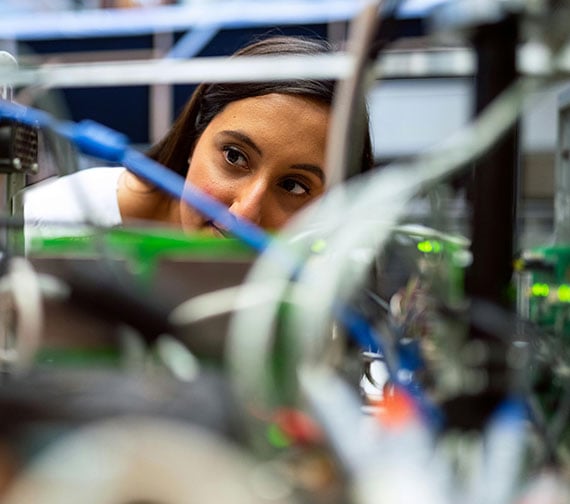 Person looking at hardware