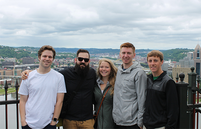 From left, Marc Rasmussen, Ryan Daniels, Kelsea Pohl, David Jackson, and Andrew Sjogren placed fourth for their analysis of hydraulic fracturing at 2017 ECI.