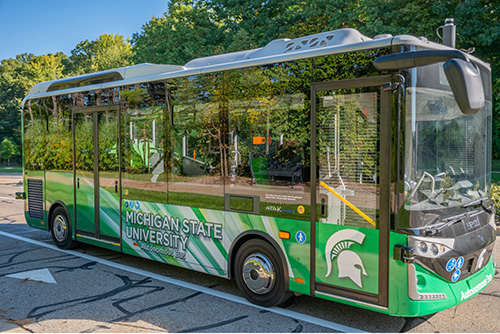 MSU’s new autonomous electric bus is one of the largest of its kind to be deployed on U.S. roadways to date, and it’s one of many ways MSU Mobility is electrifying the future of mobility.