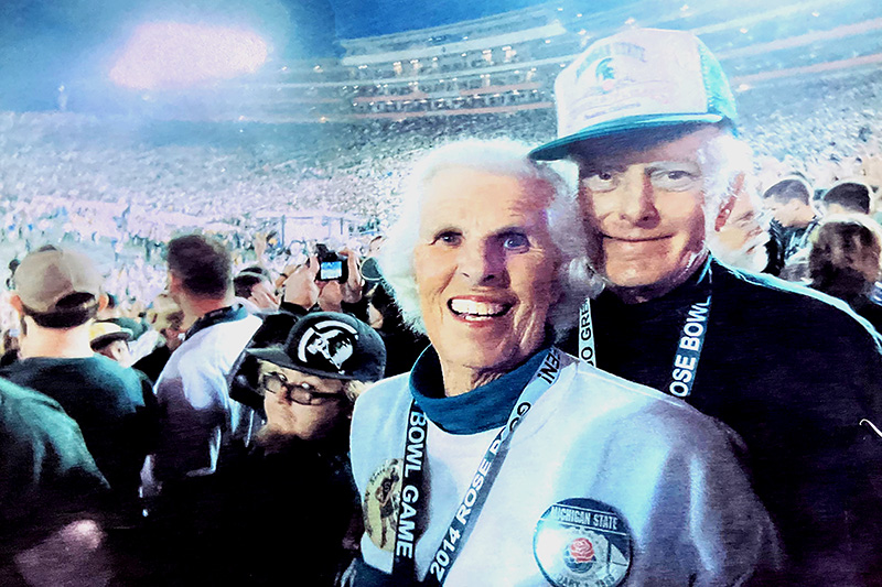 Photo of the Precotts at the Rose Bowl