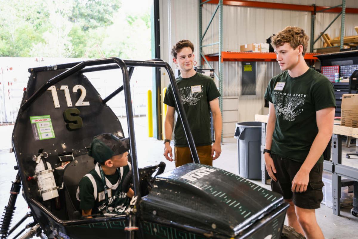 Baja gives visitors a close-up look at their competition vehicle.
