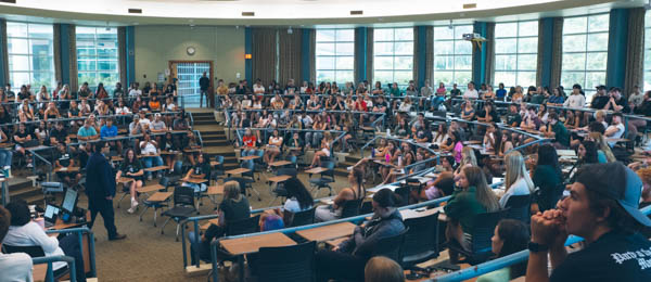 students in the kiva