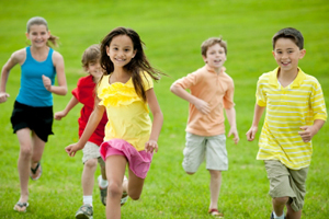 Children running
