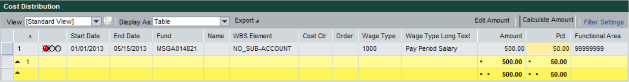 validate cost distribution screenshot