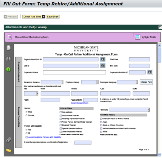 Old Adobe form screenshot