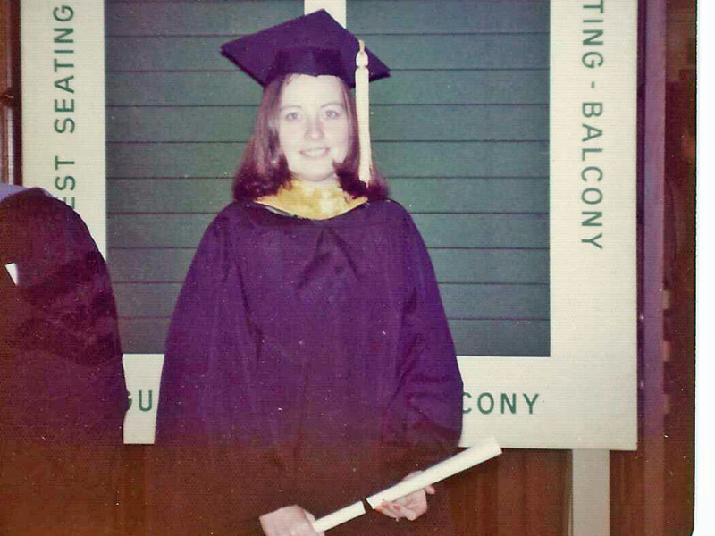 Image features Judy Ashley at MSU graduation.  
