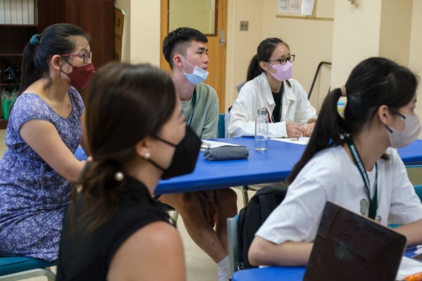 Taiwanese students in a classroom.