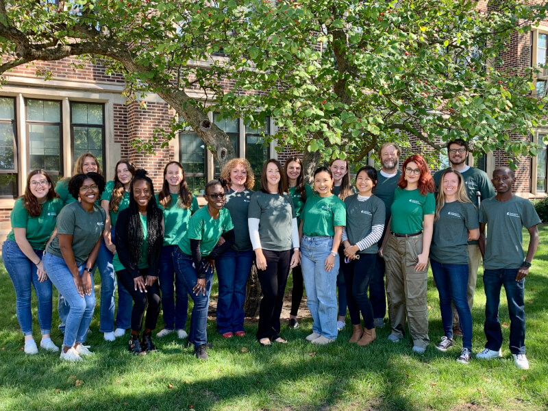 The CFTC faculty and graduate students in matching tshirts in front of the Human Ecology building.