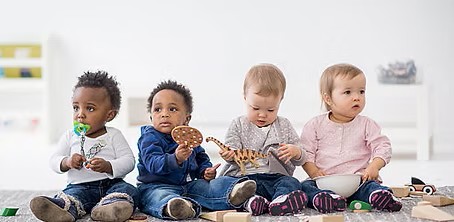 Twelve month olds playing.