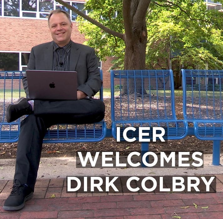 Photo of Dirk Colbry with text reading: ICER Welcomes Dirk Colbry