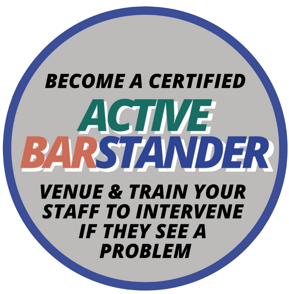 Certified Barstander Logo - Become a certified Active BarStander venue & train your staff to intervene if they see a problem. 