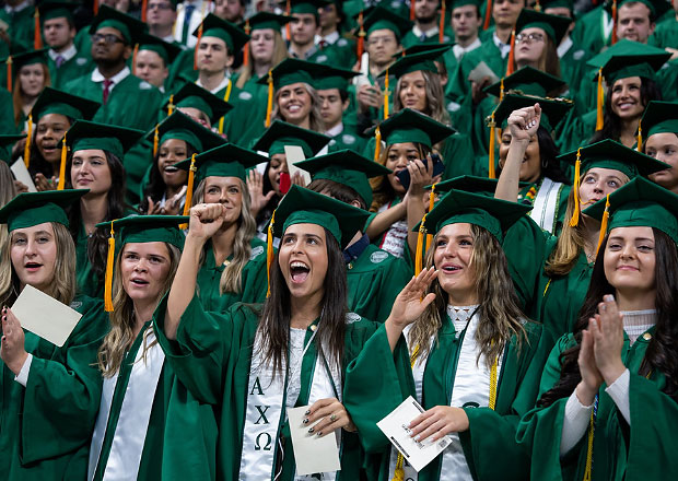 Spartan graduates at commencement