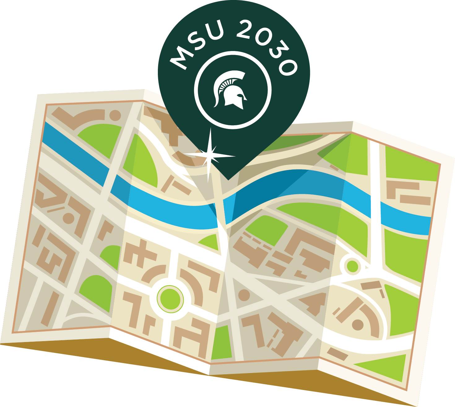 location icon that says 2030 MSU on a map graphic