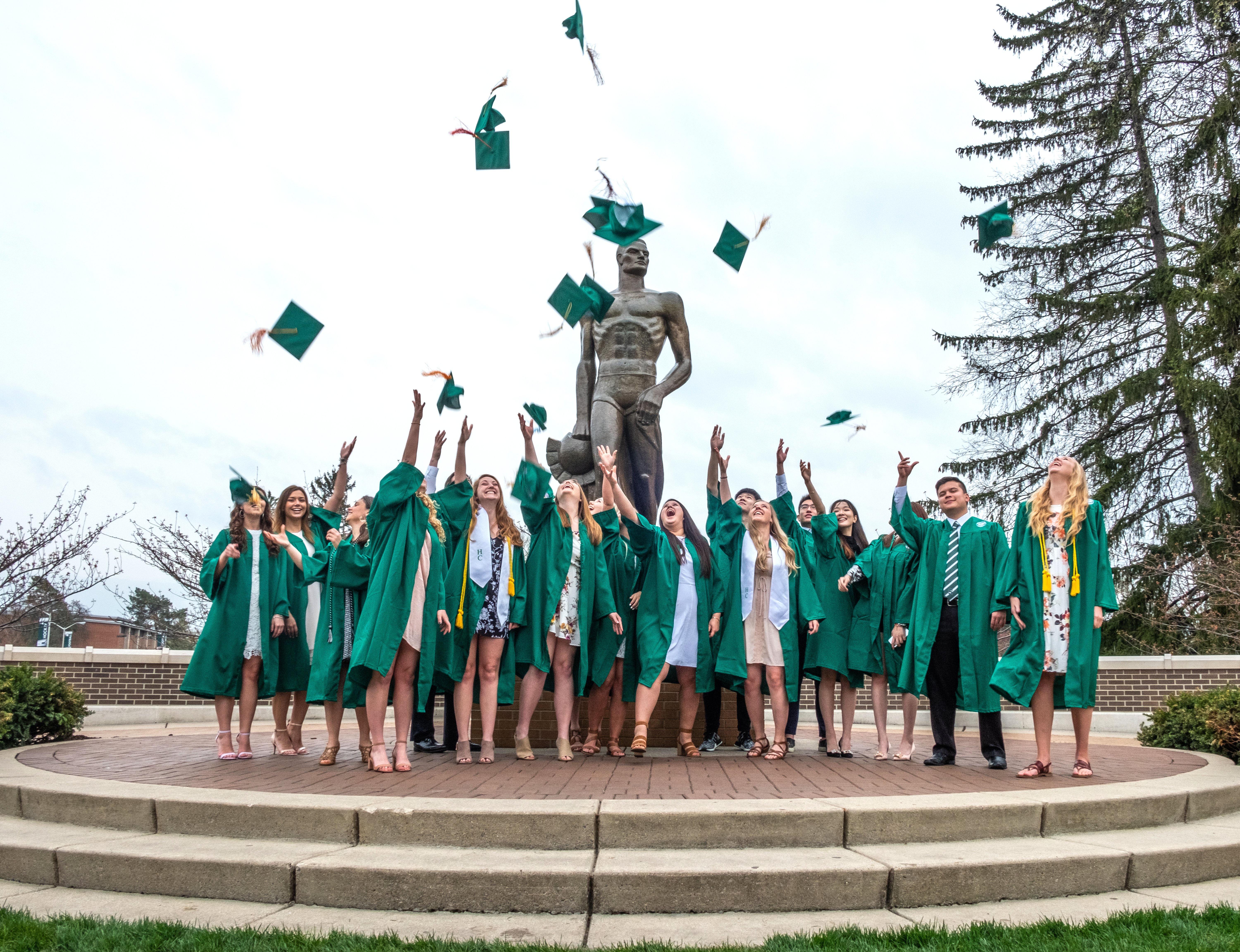 Spartan Statue Graduation
