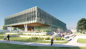 A 3D rendering of MSU's new multicultural center.