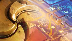 A close-up image of microelectronics.