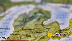 A map of Michigan’s lower peninsula.