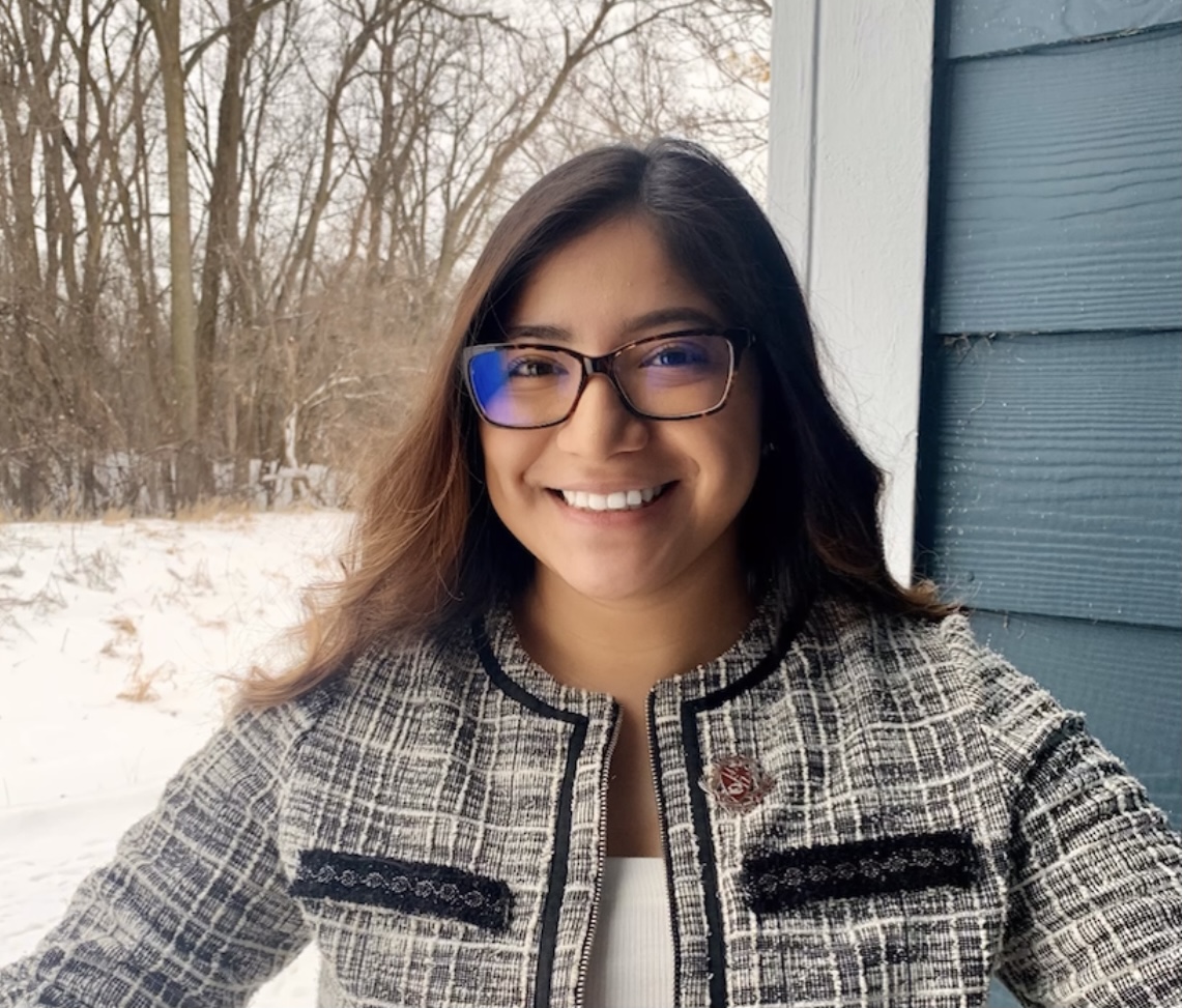 Recent Michigan State University graduate Carmen Calvillo poses for a photograph.