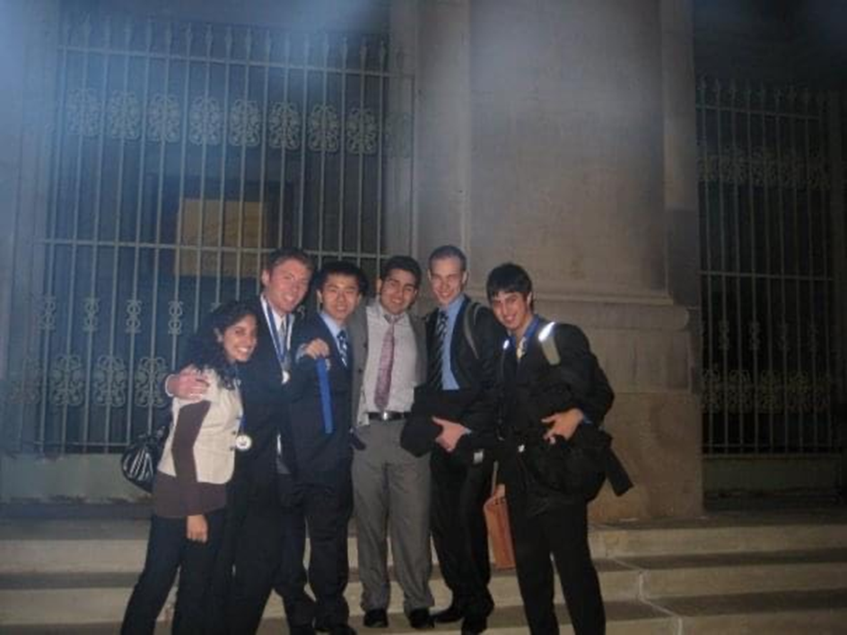 College Fed Challenge students pose in front of the Federal Reserve Building in Chicago.
