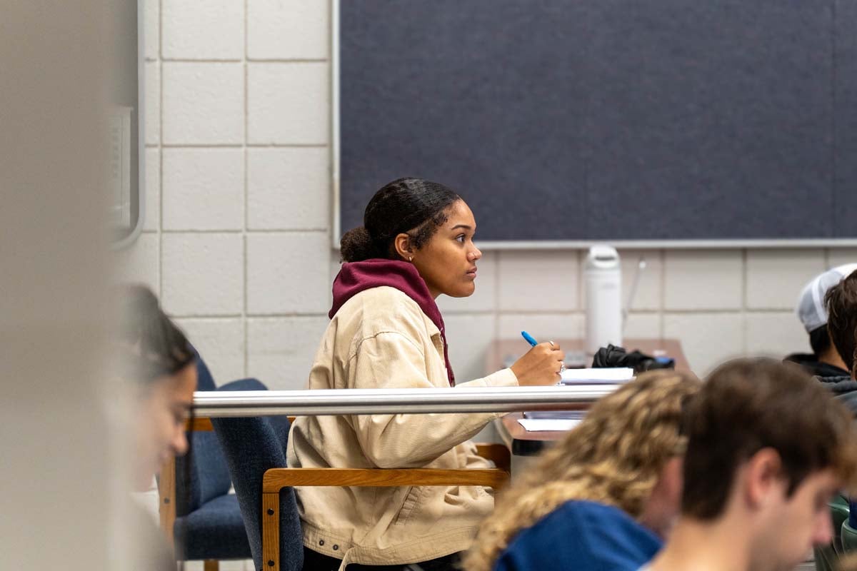 Adriana Canter listens during a class.