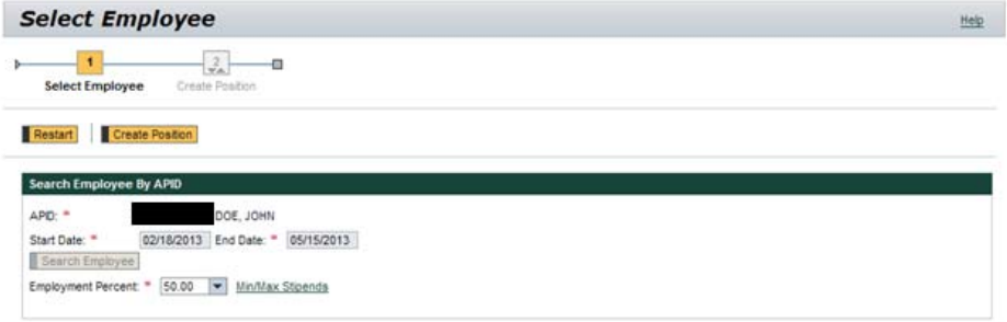 select employee screenshot