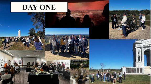 collage of different photos from gettysburg