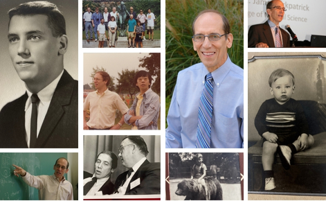 Collage of William Schmidt's LifeA collection of photographs showing different stages of William Schmidt’s life. It includes images of him as a young boy, a college student, a professor, and a speaker at events. The collage also features group photos with colleagues and students, illustrating his academic journey and personal life.