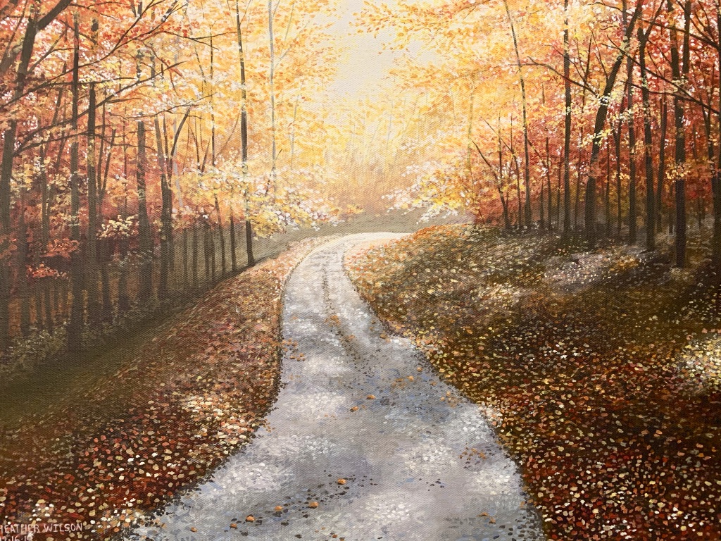 A forest painting by Heather Wilson