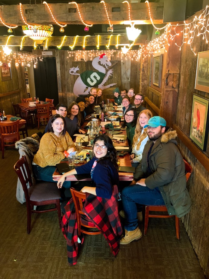 SAA Cohort during a finals week brunch organized by the Student Affairs Graduate Association
