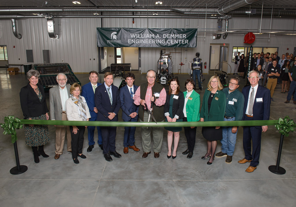 Group in Demmer Center celebrating the grand opening