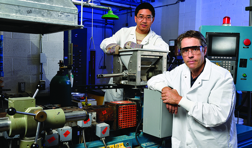 Bin Tan, a newly recruited postdoctoral researcher, works with John R. Dorgan, the first David L. and Denise M. Lamp Endowed Chair in Chemical Engineering at MSU.