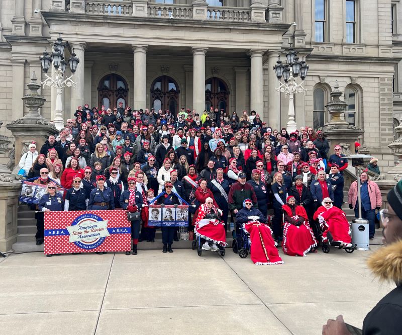 Group photo at Rosie the Riveter Day, held March 21, 2004 at State Capitol in Lansing.