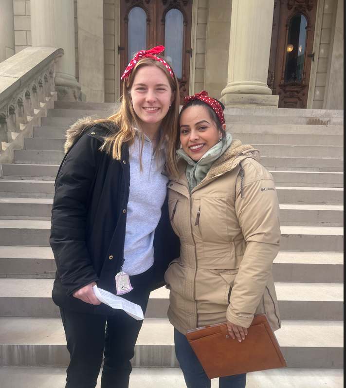Current MSU student Kylie Keller (left) with alumna Dayana Villagran