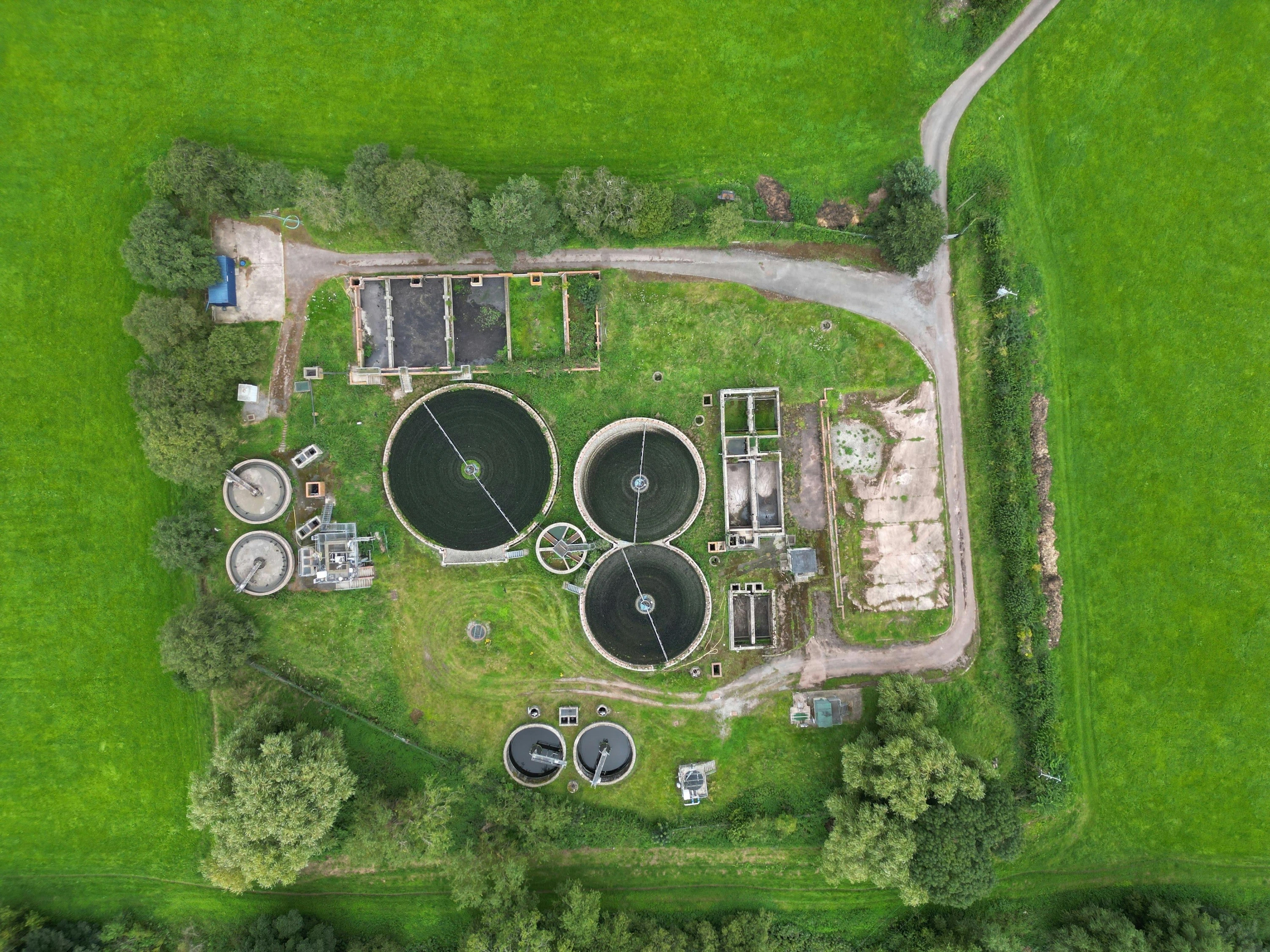 Overhead view of water facility