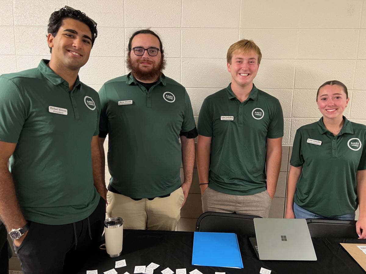 Group for four students at the Student Resource Fair in August.