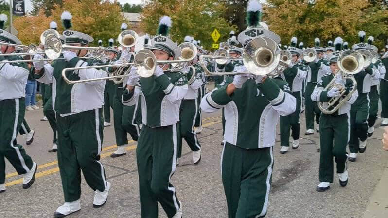 Marching band playing