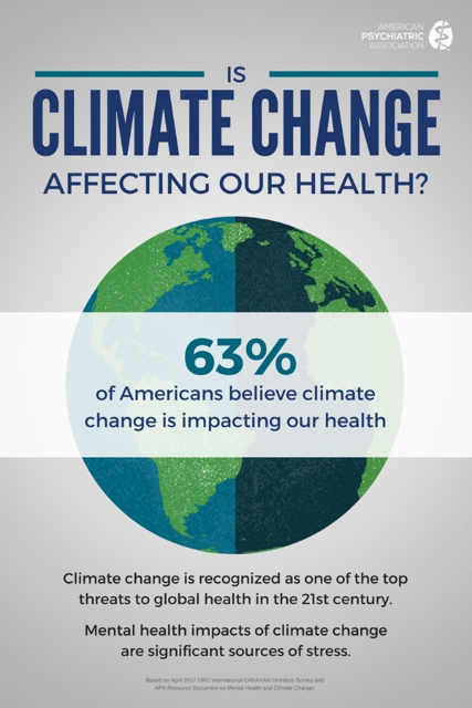 Image of an APA conference focused on climate change entitled "Is Climate Change Affecting Our Health"