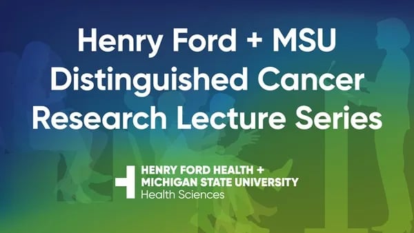 Distinguished Cancer Lecture Series promotional graphic.