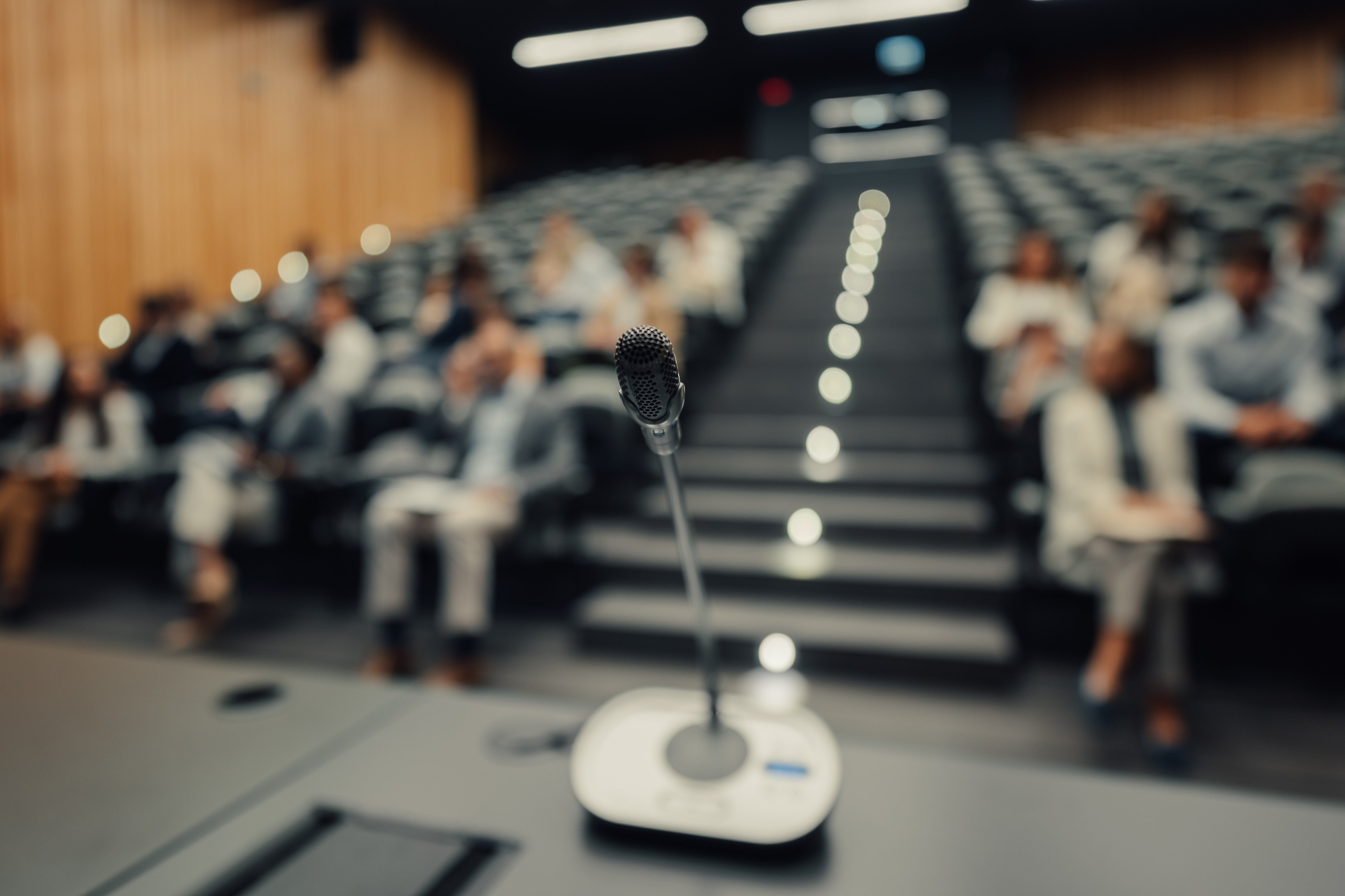Microphone in a conference room.