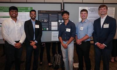 (l-r) MSU senior students Aditya Pendyala, Agrim Gupta, Anshul Srivastava, , Matthew Modrycki, and Myles Yankie.