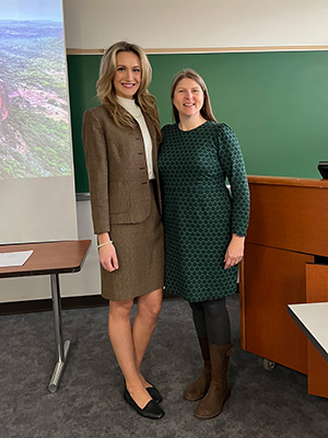 From left to right: Kiersten Korber, an MSU doctoral student studying human nutrition, and Sarah Comstock, MSU associate professor in the Department of Food Science and Human Nutrition (Photo Credit: Sarah Comstock).